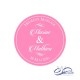 Stickers personnalisé / autocollant personnalisé mariage rond rose